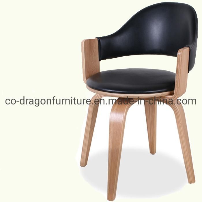 Modern Leisure Swivel Leather Wooden Dining Chair for Home Furniture