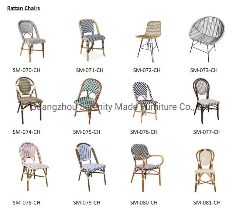 Wholesale Price French Garden Wicker Bistro Rattan Dining Chair