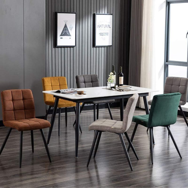 New Design Restaurant Furniture Upholstered Velvet Fabric Modern Dining Chair