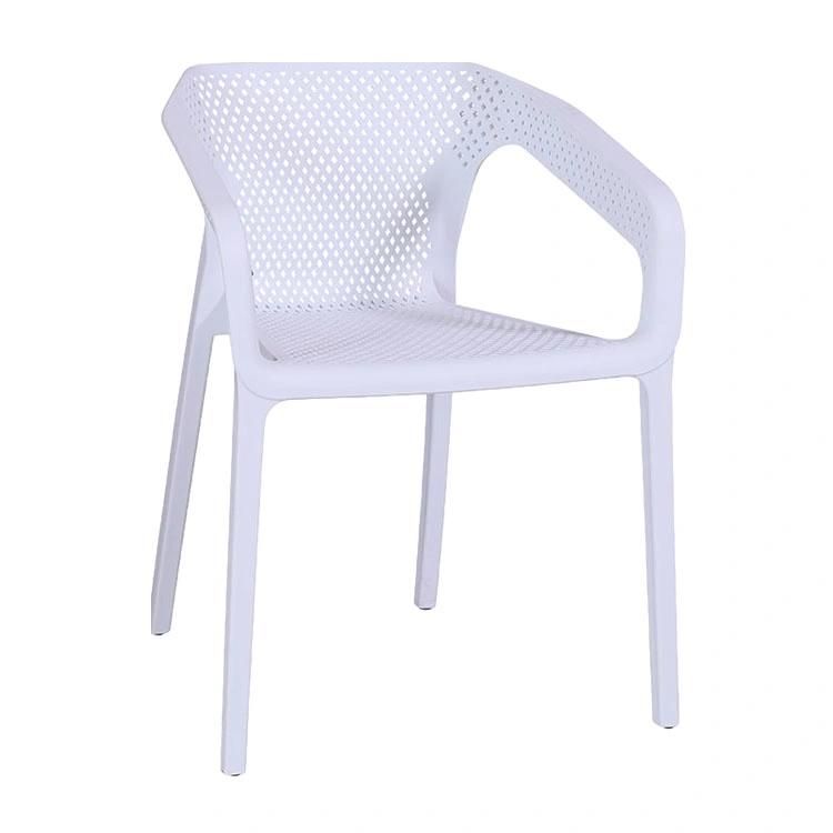 Cheap Outdoor Chair Stackable Dining Chairs Living Room Furniture Restaurant Cafe PP Plastic Chair with Arms