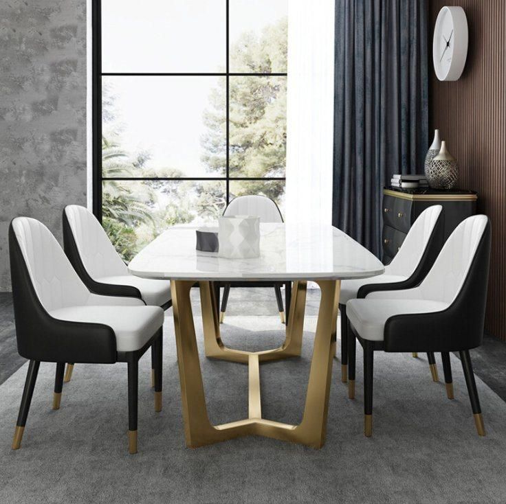 Luxury Marble Top Rectangle Restaurant Dining Table