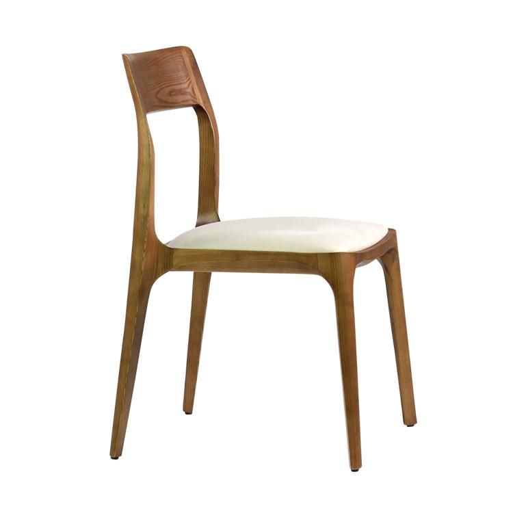 Natural Oak Timber Dining Chair with Fabric Seat for Commercial Restaurant Use