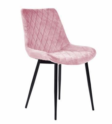 Luxury Dining Room Furniture Modern Restaurant Fabric Cover High Back Pink Velvet Dining Chairs for Dining Room Dinner