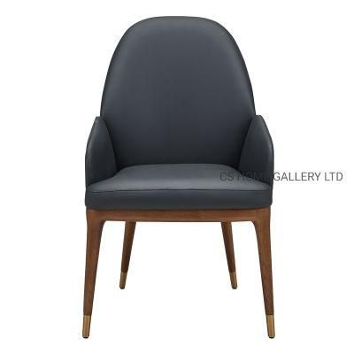 Wooden Furniture Factory Modern PVC Hotel Restaurant Arm Dining Chair