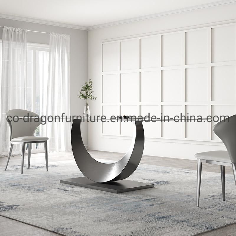 Fashion Steel Dining Table with Marble Top for Home Furniture