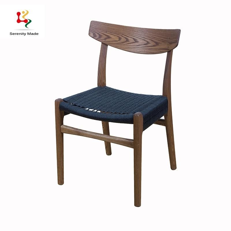 Modern Restaurant Furniture Ash Wood Dining Chair with Woven Seat