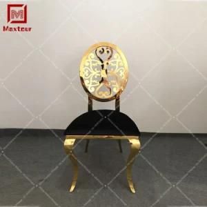 Luxury Carved Wedding Chair Gold Stackable Dining Throne Chairs for Hotel Hall