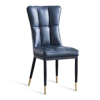 French Dining Chair Metal Legs Upholstered Modern Designer Dining Room Chair Luxury Leather Furniture Dining Chair for Sale