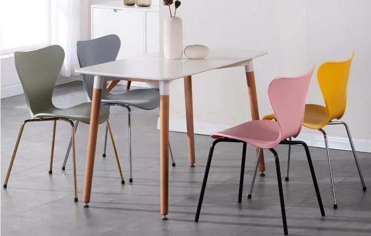 Modern Restaurant Furniture Cheap Plastic Dining Chairs with Metal Legs