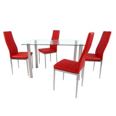 Modern Simple Design Dining Table with Tempered Glass