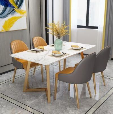 Nordic Vanity Dining Table and Chair Combination Modern Minimalist Restaurant Home Hotel Dining Furniture Marble Dining Table