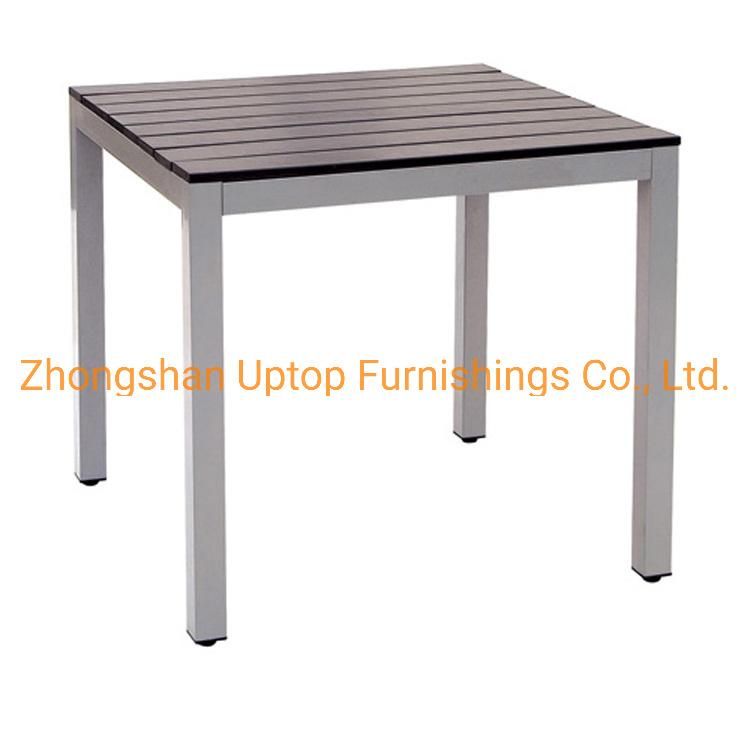 Wholesale Outdoor Bistro Wood Top Dining Aluminum Table (SP-AT326)