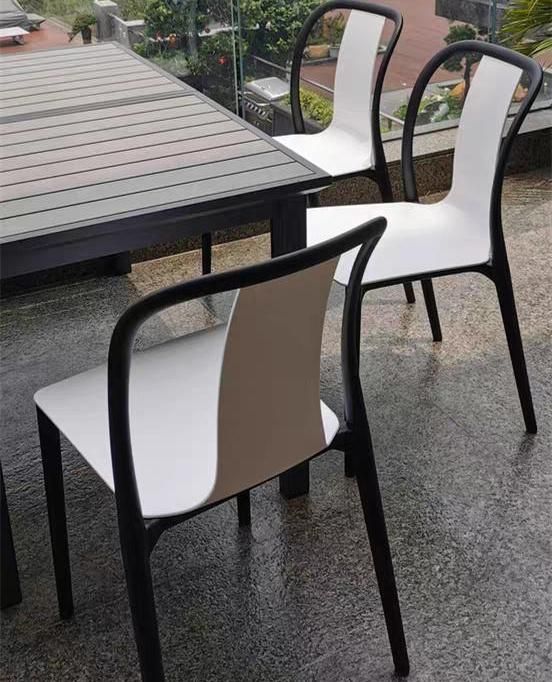 Outdoor Green Restaurant Furniture Armless Design Fashion Leisure Modern Simple Stackable Dining Room Plastic Chairs