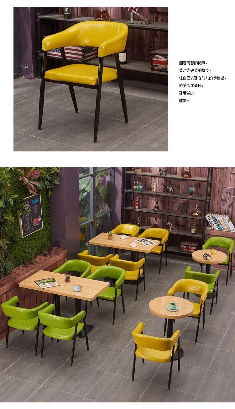 Modern Stylish Cafe Shop Chairs Wood Western Restaurant Furniture Tea Shop Table and Chair Combination Wooden Chair