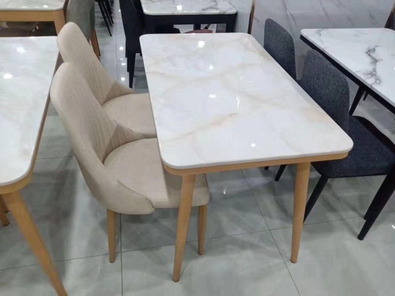 Modern Home Furniture Durable Dining Table Mable Top Dining Table