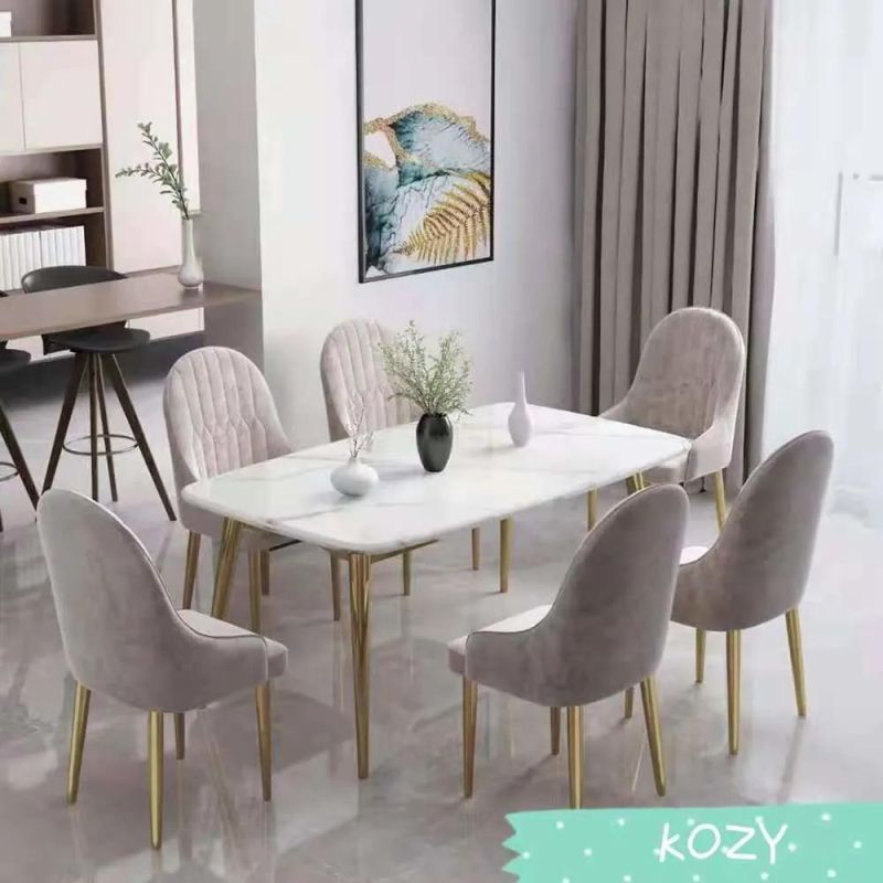 2021 Modern Design White Marble Dining Table Set