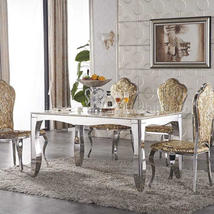 Luxury Marble Dining Table Set 6 Chairs Modern Restaurant Table