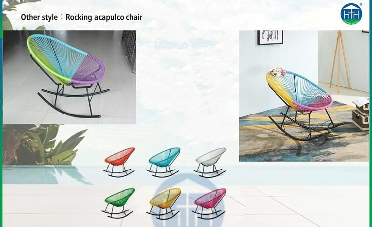 Cheap Wholesale Casual Outdoor Stylish Steel Frame with Plastic Rope Acapulco Chair