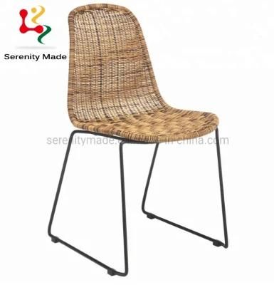 Homemade Waterproof French Birsto Real Rattan Outdoor Garden Dining Chair