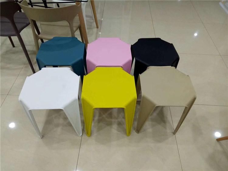 China Products Suppliers Modern Dinner Restaurant Cafe Space Saving Portable Stool Hotel Furniture Outdoor Garden PP Resin Plastic Dining Chairs