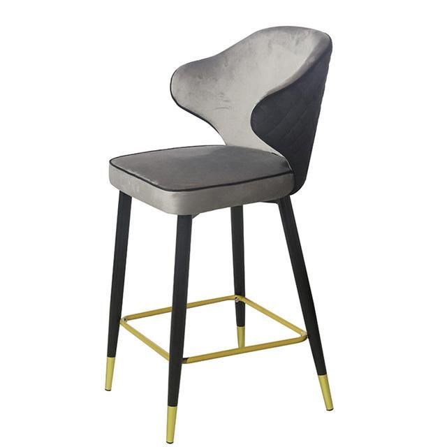 Modern Plush Velvet American High Bar Chair