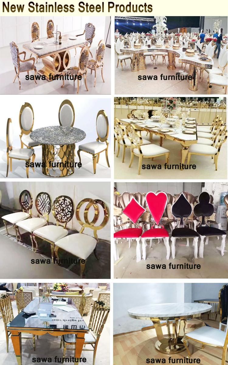 Wholesale Popular Used Bride and Groom Gold Stainless Steel Chair