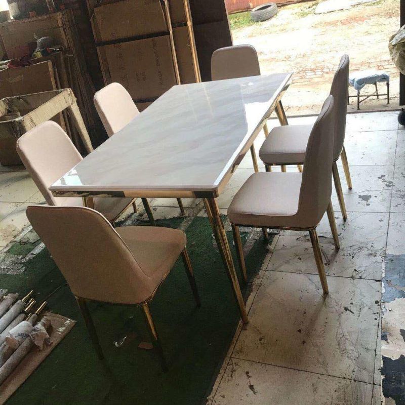 New Designed Marble Top Dining Table Set Luxury with Low Price