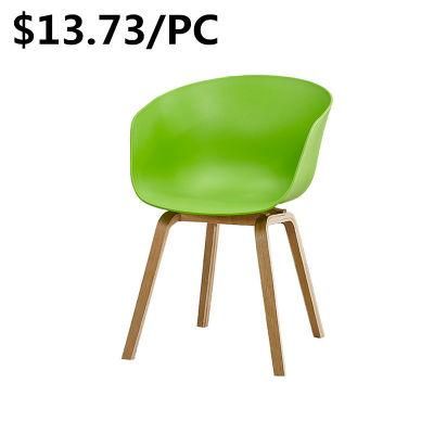 Popular Design Armless Banquet Indoor Dining Wooden Leg Plastic Chair