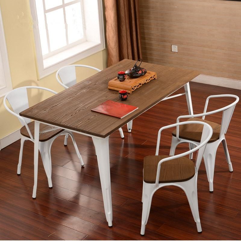 Wholesale Industrial Vintage Design Restaurant Cafe Bistro Metal Wood Seat Chair