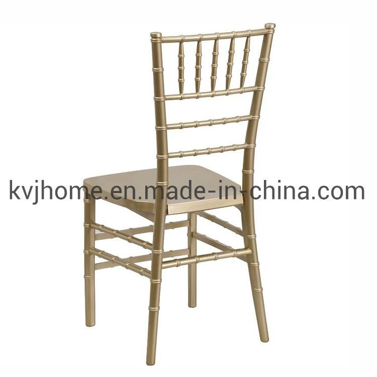 Kvj-7194 Gold Plastic PP Tiffany Wedding Event Party Banquet Dining Chair