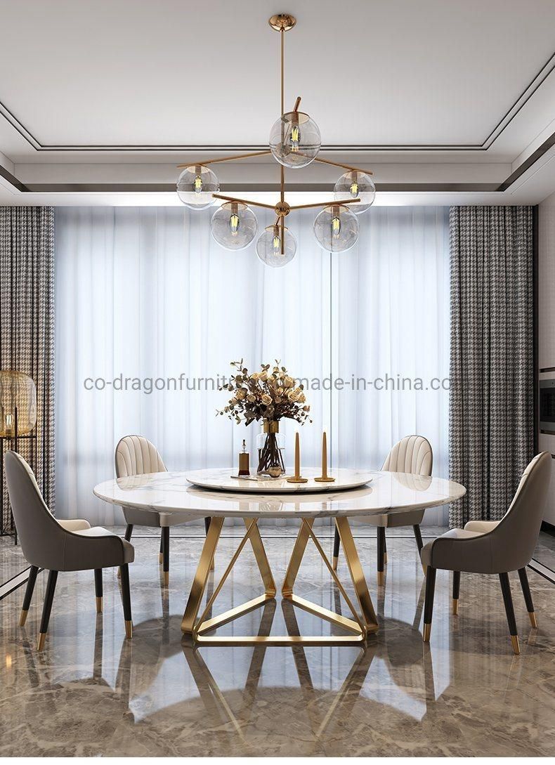 Home Furniture Dining Table and Chairs Marble Top Dining Table