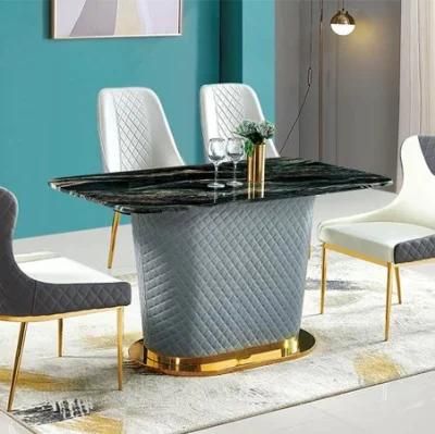 Wholesale Italian Modern Simple Style Dining Room Set Rectangle Dining Table Chair Light Luxury Marble Household Dining Tables