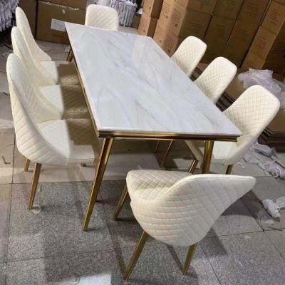 Factory Direct Supply Furniture 8 Seaters Marble Dining Table