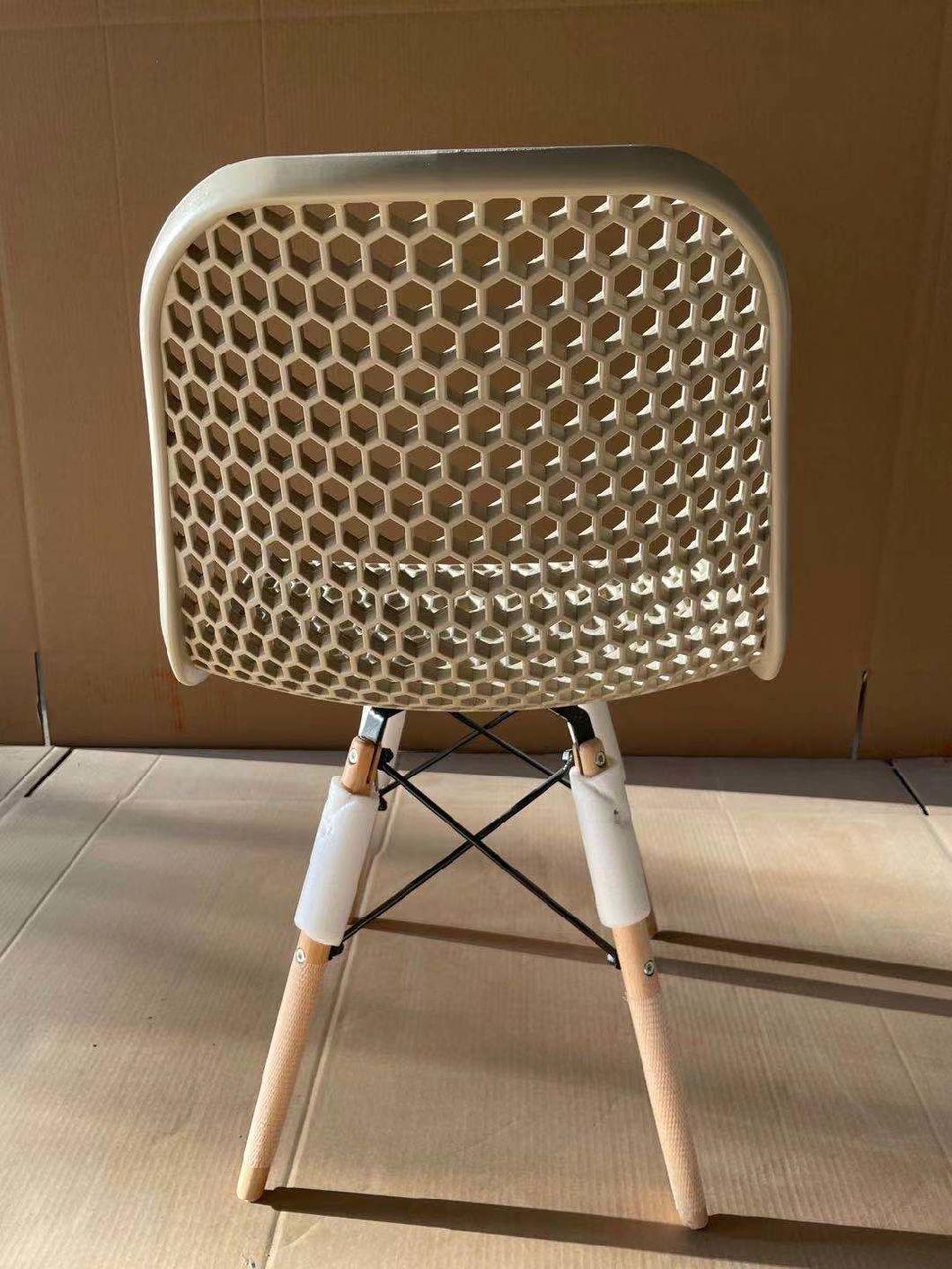 Sillas De Comodes Home Outdoor Furniture Scandivian Dining Chair Hollow Design Restaurant Plastic Chairs with Beech Legs for Dining