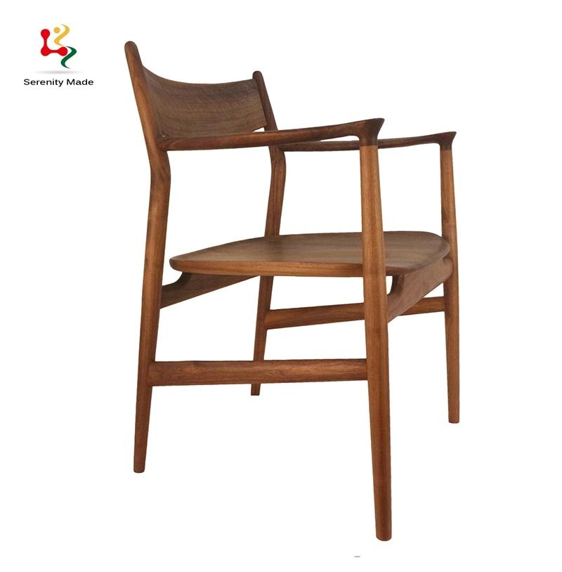 Popular Iteam Restaurant Furniture Wooden Dining Chair with Armrest