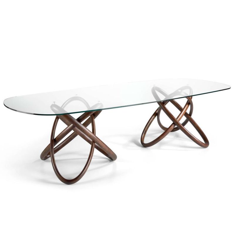 Modern Home Furniture Dining Room Table Sets Wooden Tempering Glass Dining Table