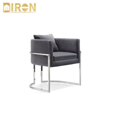 New Design Wholesale Modern Home Furniture Living Room Metal Legs Dining Chair with Optional Colors Fabric