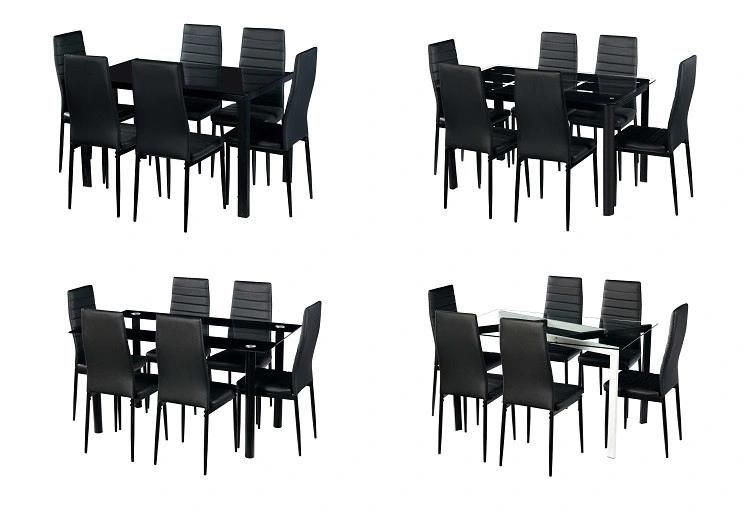 New Design Square Furniture Dining Sets Glass Elegant Dining Table