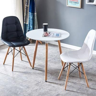 China Wholesale Modern Home Furmiture Wooden Legs Chair PU Leather Nordic Dining Furniture Dining Chairs