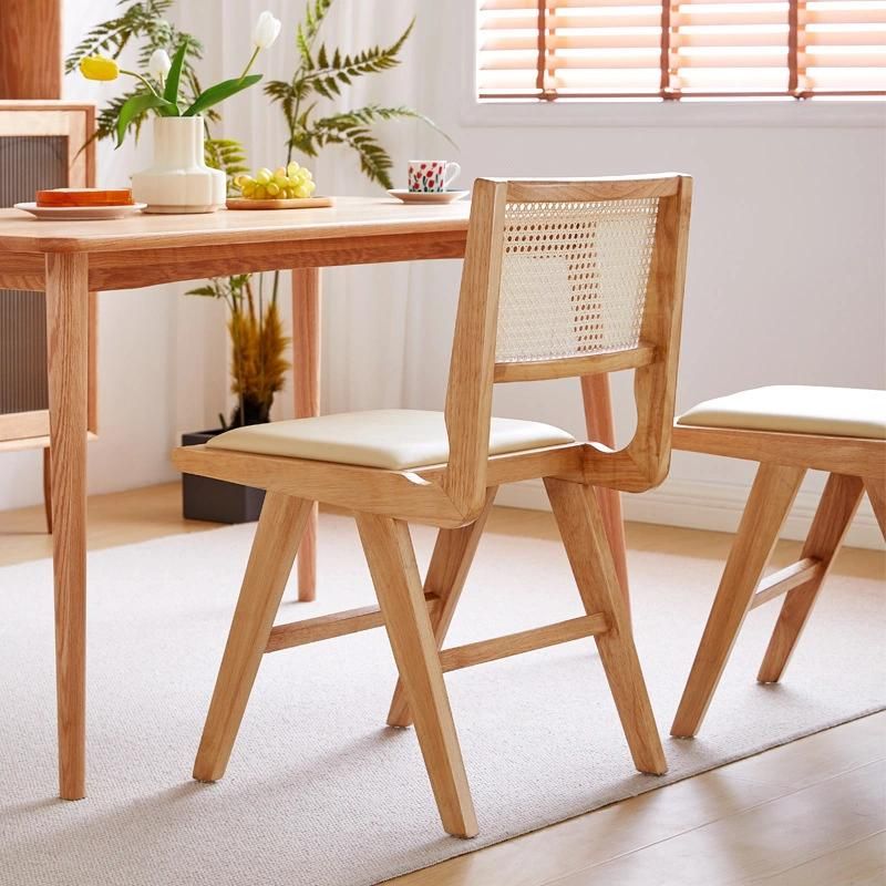 Wholesale Modern Chair Cafe/Event Hire Furniture Stackable Rattan Back Wood Chair Fashion Wooden Leisure Dining Chair Without Armrest for Home Furniture