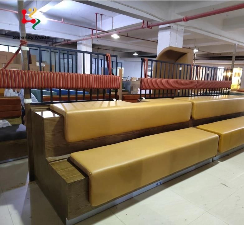 Commercial Furniture Custom Made PU Booth Sofa Hotel Lobby Leather Restaurant Booth Seating Waiting Sofa Booth Seating Bench