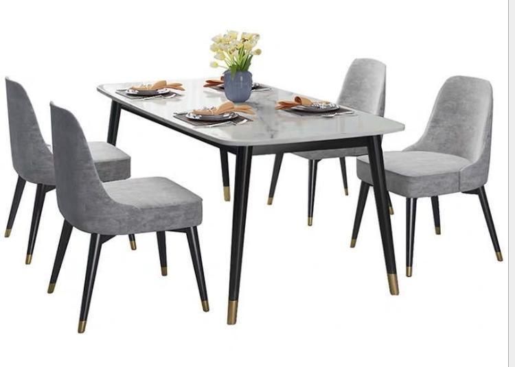 Dining Room Furniture Marble Dining Table with Metal Leg Nordic Rectangle Table for Home Furniture