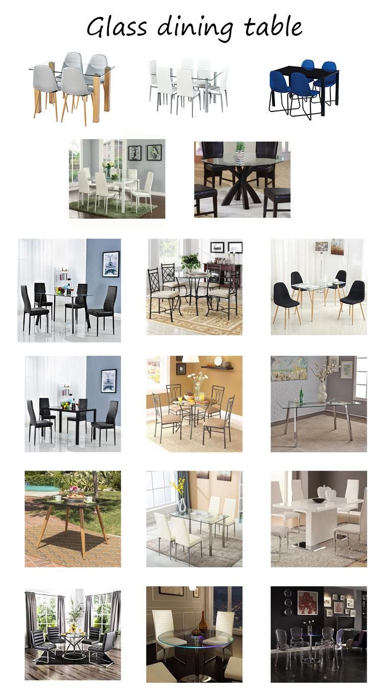 Home Hotel Furniture Glass Table Tops Dining Chair Table