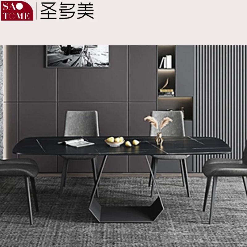 Modern Rock Furniture U-Shaped Steel Plate Dining Table