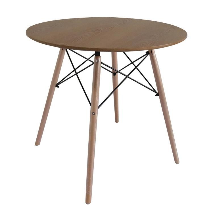 Round Dining Table Brown Colored Top Small MDF Kitchen Dining Room Furniture