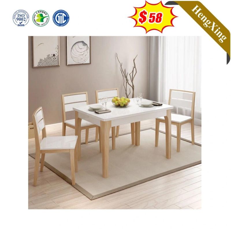 Nordic Modern Rectangular Wooden Outdoor Restaurant Canteen Dinging Table Dining Furniture Set