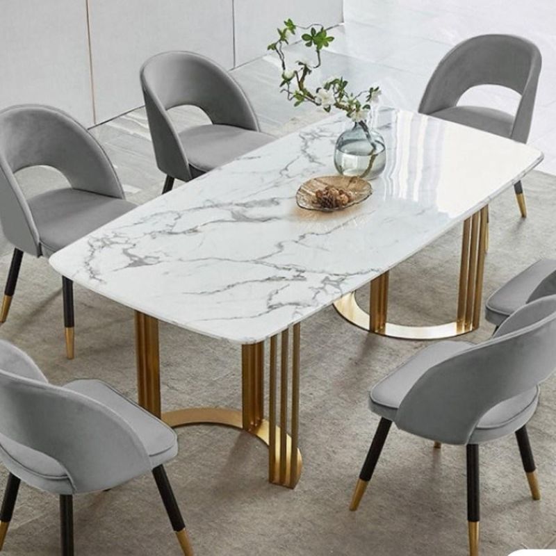 Marble Top Dining Table for Silver Marriage Aniversivary