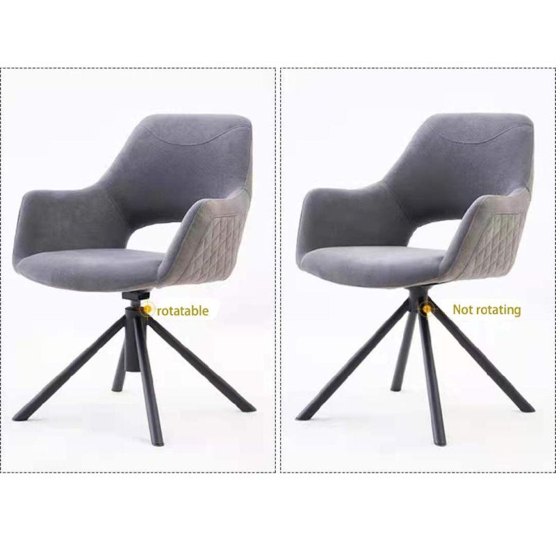 Kitchen Chairs Velvet Cover Soft Seat and Backres Upholstered Chairs with Metal Legs Dining Chair