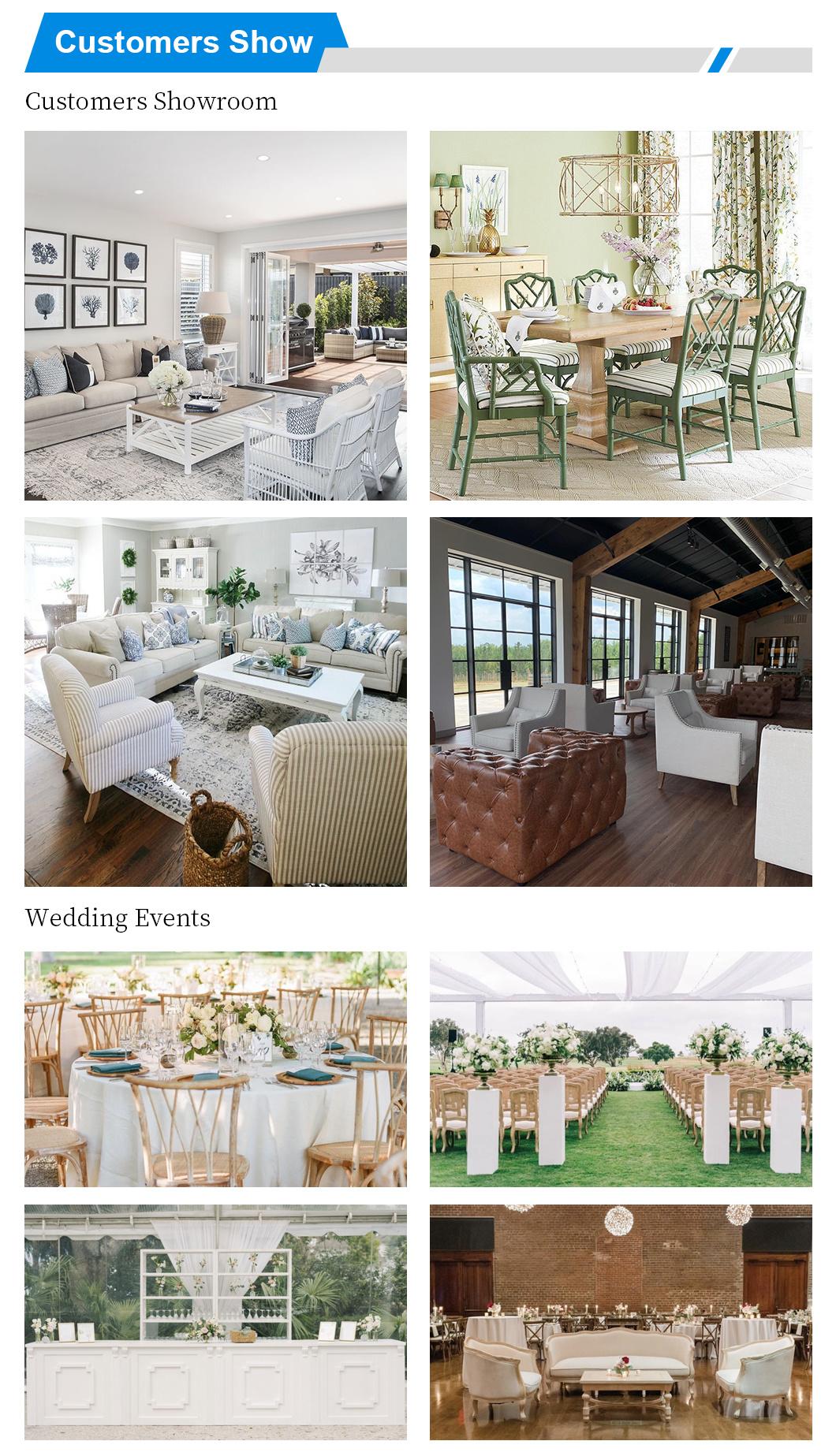 Customized Wedding Living Room Furniture Chiavari Banquet Chair Rattan Chairs