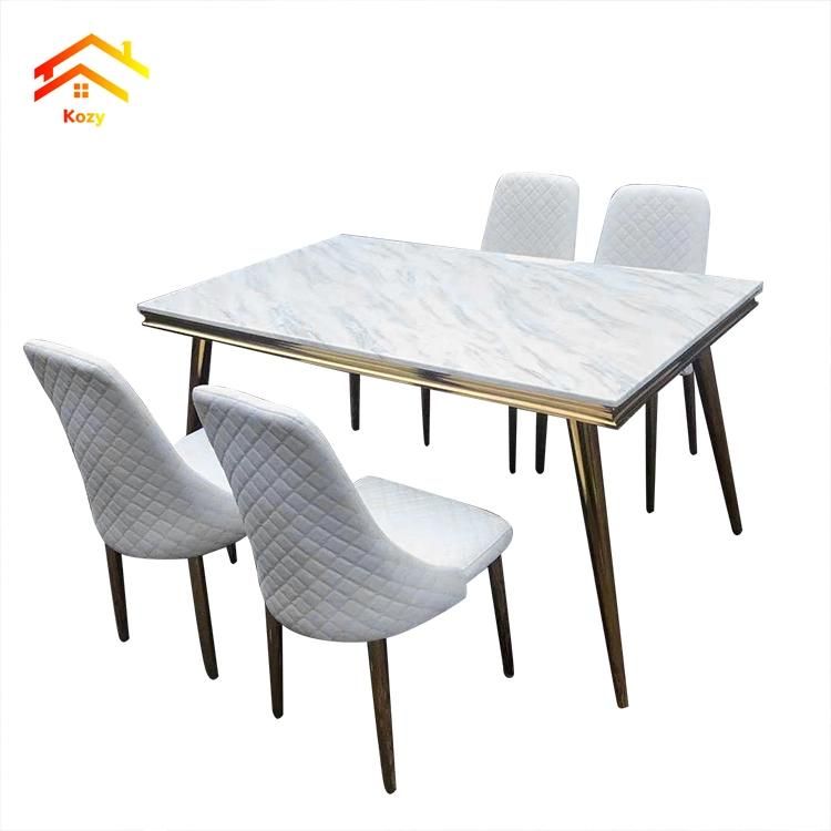 Factory Wholesale Custom Acceptable Dinner Furniture Luxury Dining Table Set Dining Table Comedor White Marble Dining Table